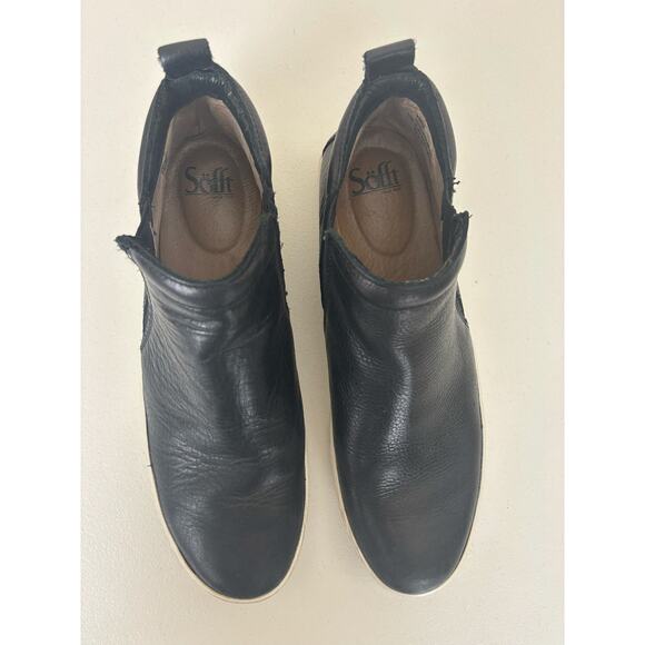 Sofft Black Leather Ankle Boot Somer Chelsea Sneakers Size 11 - Picture 10 of 10